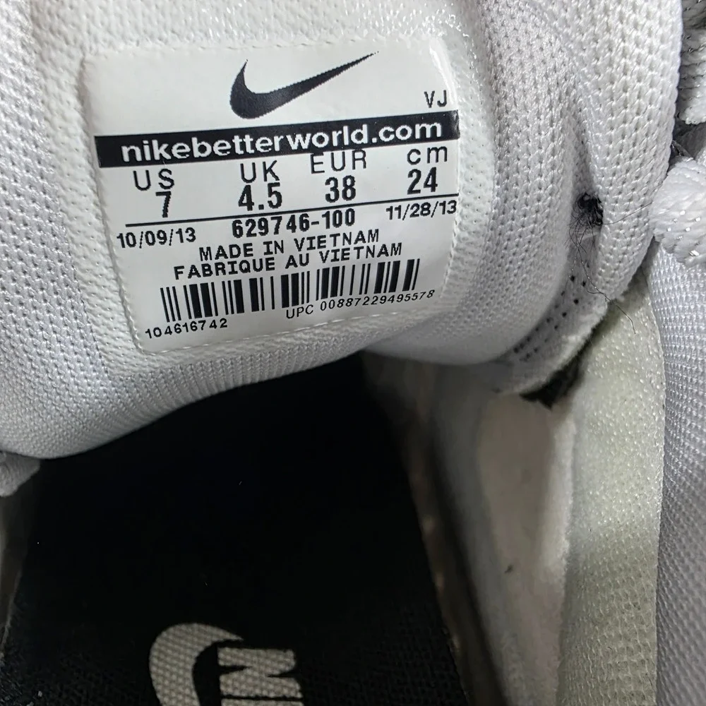Nike Force Sky High Metallic Silver White Black Wedge 629746-100 Womens 7